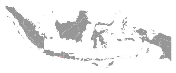 Special Region of Yogyakarta map, administrative division of Indonesia. Vector illustration.