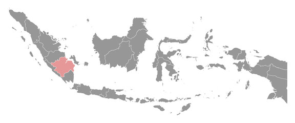 South Sumatra province map, administrative division of Indonesia. Vector illustration.