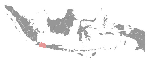 West Java province map, administrative division of Indonesia. Vector illustration.