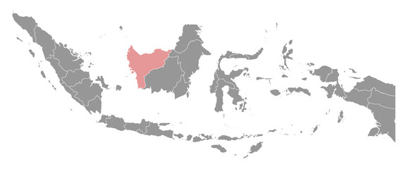 Fototapeta na wymiar West Kalimantan province map, administrative division of Indonesia. Vector illustration.