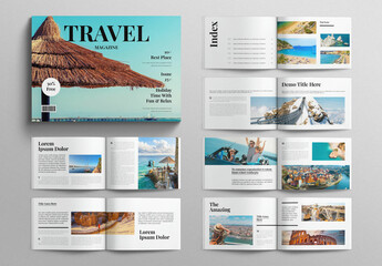 Travel Magazine Template Design Layout Landscape