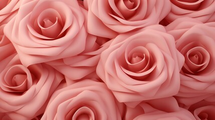 Obraz premium A Bouquet of Serenity: Soft Pink Roses in Full Bloom Conveying Gentle Romance