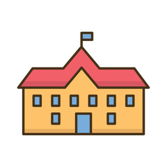 School building icon vector on trendy design