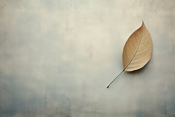 leaf on a concrete background. Generative Ai
