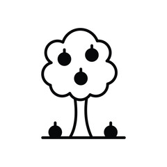 fruit tree icon with white background vector stock illustration