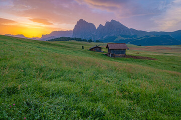 Alpe di Siusi (Seiser Alm), Europe's largest high-alpine pasture in South Tyrol.