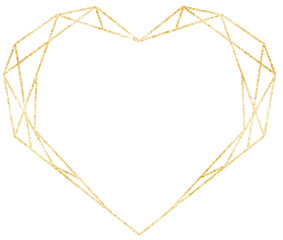 Gold geometric heart frame