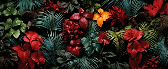 Exotic Tropical Flora in Vivid Colors Embracing the Diversity of Nature's Palette