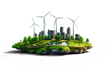 Wind energy, wind turbines, wind power station background. Alternative energy. Sustainable development. Renewable green energy industrial concept.