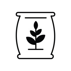 fertilizer bag icon with white background vector stock illustration