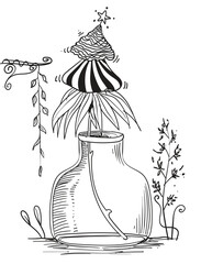 hand drawn Christmas tree vector illustration