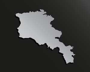 Vector map Armenia silver material, Asia country