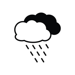 rain cloud icon with white background vector stock illustration