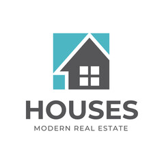 Real Estate logo, Builder logo, Roof Construction logo design template vector illustration