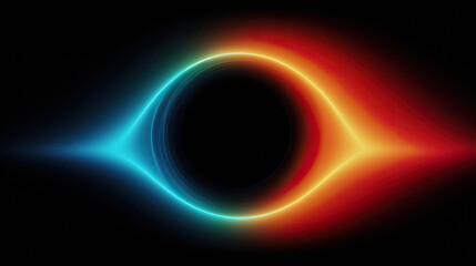 A black hole with a bright blue center depicts a mesmerizing celestial phenomenon. Perfect for science fiction, astronomy, or futuristic themed designs.for educational materials or digital artwork