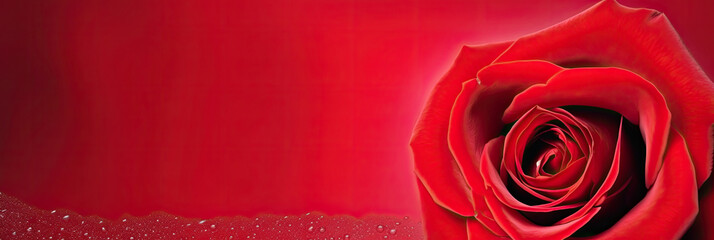 A red rose on a red background - A striking image for romantic occasions, such as Valentine's Day, anniversaries, or love-themed designs. Perfect for greeting cards, social media posts, and more.
