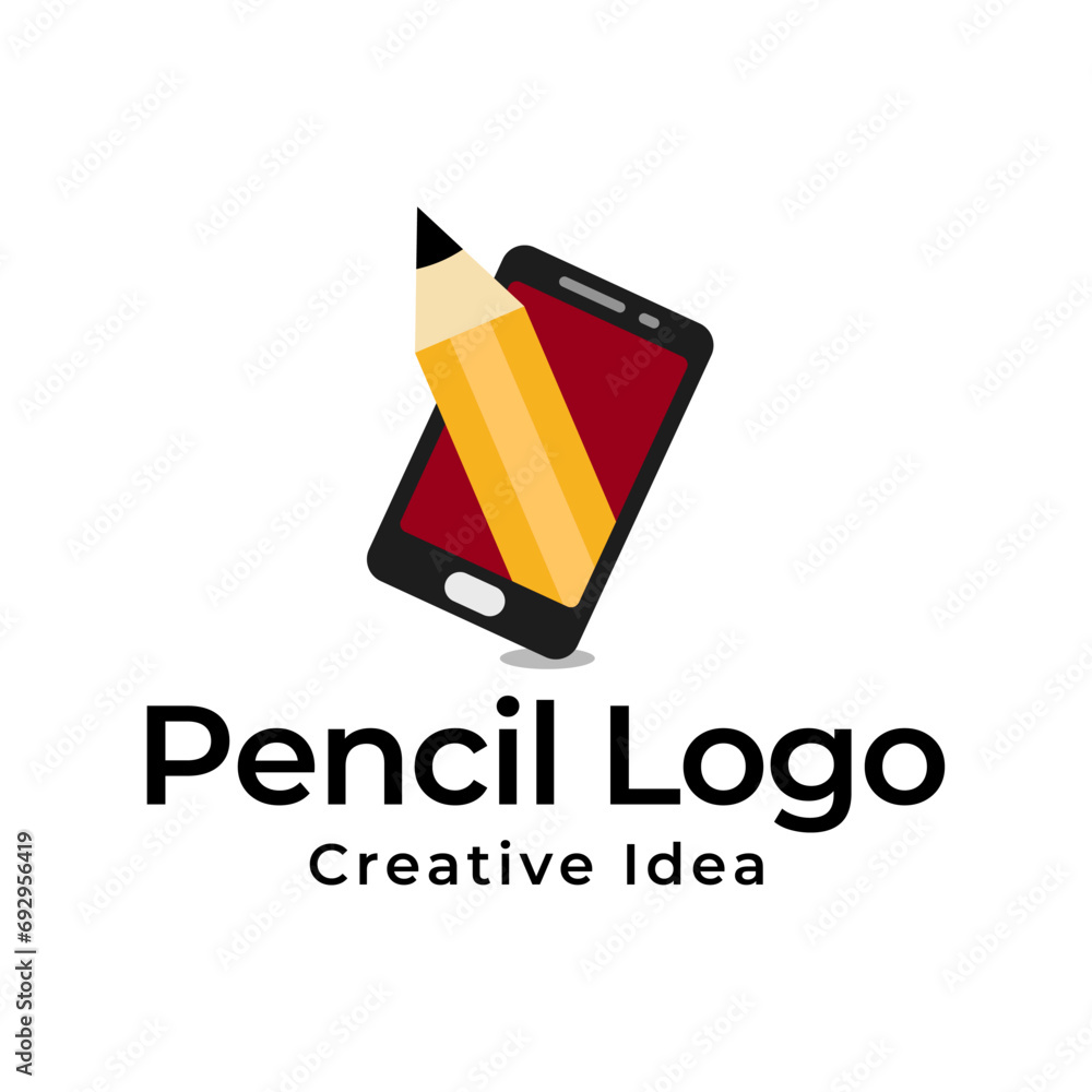 Sticker pencil vector illustration icon and logo of education on white background