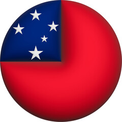 3D Flag of Samoa on circle