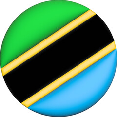 3D Flag of Tanzania on circle - 692956610
