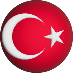 3D Flag of Turkiye on circle - 692956659