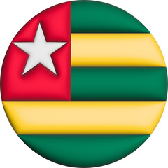 3D Flag of Togo on circle - 692956662