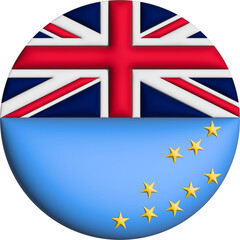 3D Flag of Tuvalu on circle - 692956674