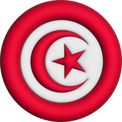3D Flag of Tunisia on circle - 692956687