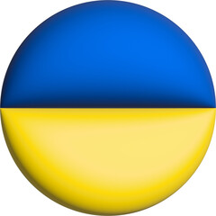 3D Flag of Ukraine on circle - 692956688