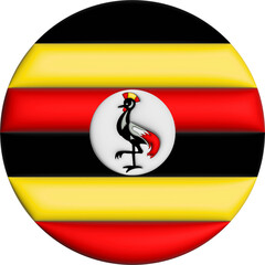 3D Flag of Uganda on circle