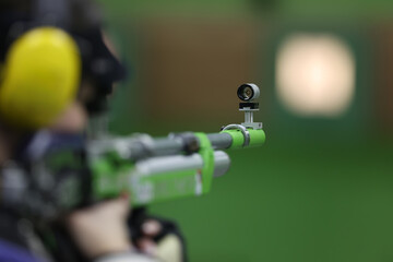 Shooting practice at the shooting range.