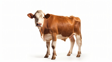 Healthy cow isolated on white background