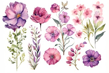 Vibrant Watercolor Illustration: 'J' Letter with Floral Nursery Theme - obrazy, fototapety, plakaty