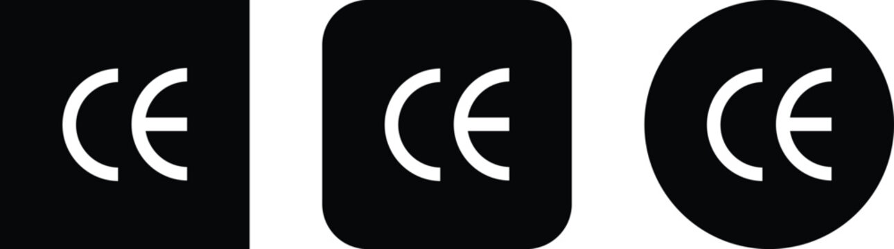 CE marking icon vector in different clipart style. Vector illustration