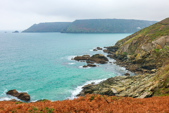 Rocky Devon coast near Salcombe. England