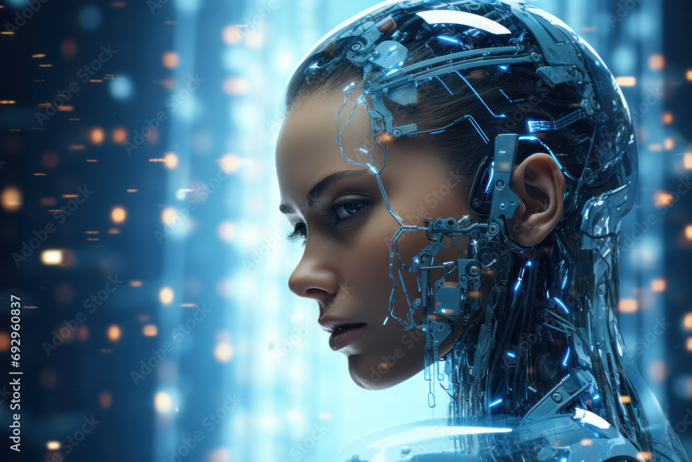 Poster a machine learning model continuously adapting and improving based on new data, exemplifying the sel