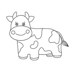 line smiling cow