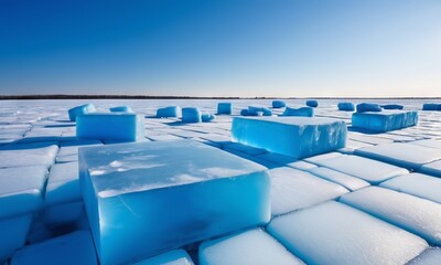 Obraz premium large pieces of ice against the sky