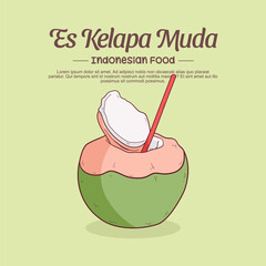 Hand drawn coconut illustration