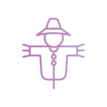 scarecrow icon with white background vector stock illustration
