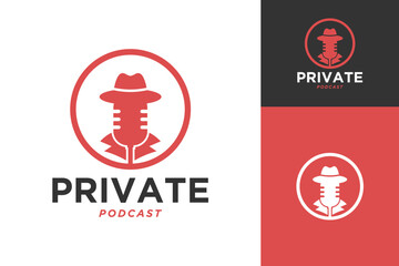 Podcast undercover private modern minimalist logo design