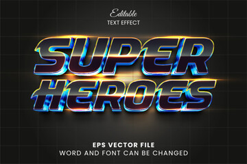Super heroes 3d editable vector text effect