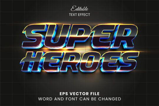 Fototapeta Super heroes 3d editable vector text effect
