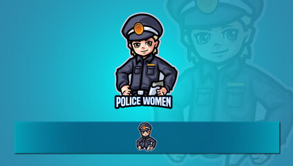Women Police Police character mascot logo security Women