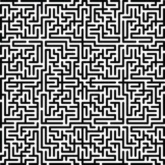 Black and white geometric rounded maze pattern