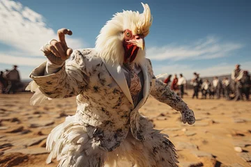 Kissenbezug chicken dancing tip tap illustration © Andrea Izzotti
