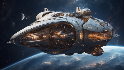 The Interstellar Traveler's Ship: A Sci-Fi Adventure in Outer Space