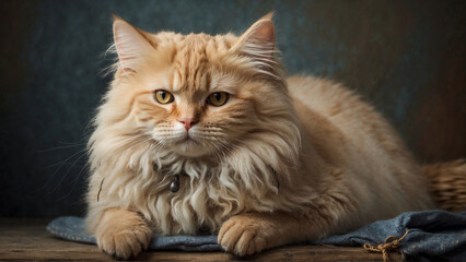 A Fluffy Orange Cat with a Majestic Gaze