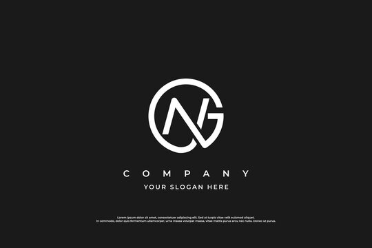 Initial Letter NG Logo or GN Monogram Logo Design