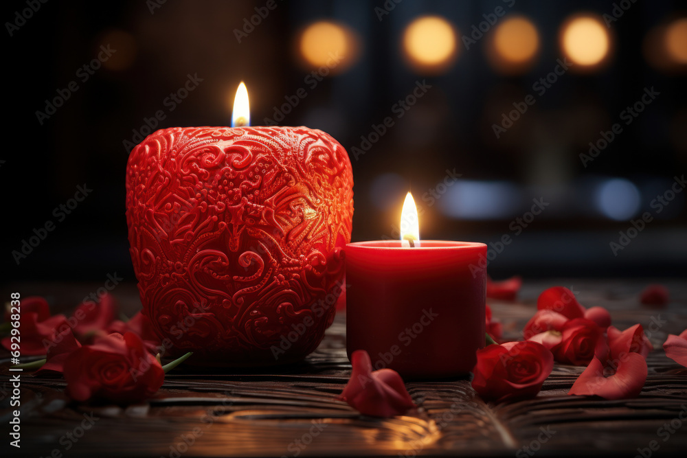 Sticker the lighting of a candle together, representing the flame of love that burns eternally in their hear