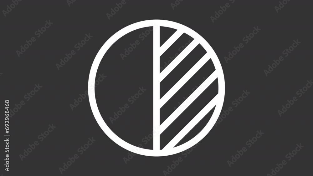 Poster 2d white creative thin line animation of contrast adjustment, hd video with transparent background, 